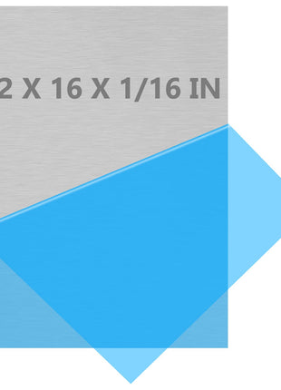 6061 T651 Aluminum Sheet Metal 12 x 16 x 1/16 (0.06") Inch Plain Thin Aluminum Plate Covered with Protective Film, Heat Treatable Rectangle 1.5MM Aluminum Metal Plate for Industrial, Crafting