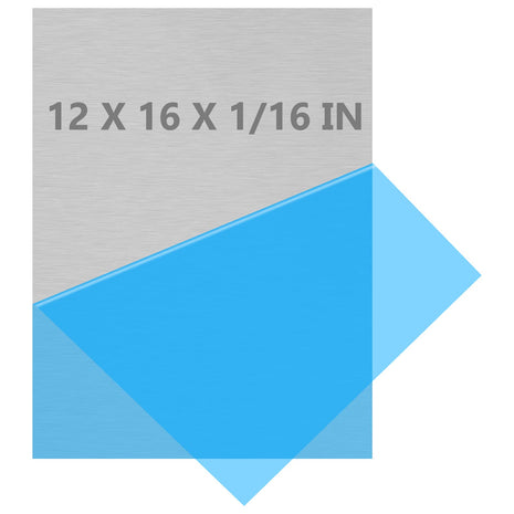 6061 T651 Aluminum Sheet Metal 12 x 16 x 1/16 (0.06") Inch Plain Thin Aluminum Plate Covered with Protective Film, Heat Treatable Rectangle 1.5MM Aluminum Metal Plate for Industrial, Crafting