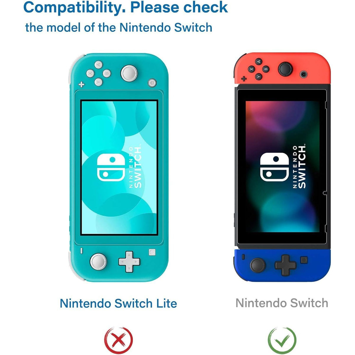 NEW'C 3 Pack Designed for Nintendo Switch Screen Protector Tempered Glass, Case Friendly Anti Scratch Bubble Free Ultra Resistant