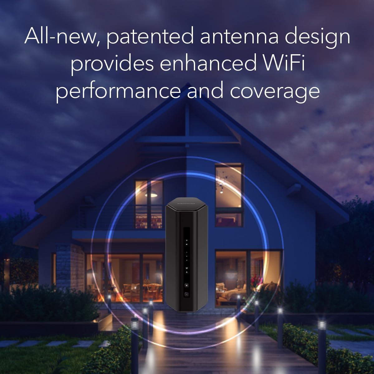 NETGEAR Nighthawk Dual-Band WiFi 7 Router (RS140) - Security Features, BE5000 Wireless Speed (up to 5.0 Gbps) - Covers up to 2,250 sq. ft., 80 Devices - 2.5 Gig Internet Port