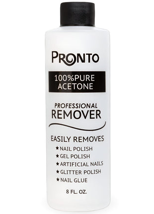 Pronto 100% Acetone Gel Nail Polish Remover - Gel Polish Remover for Nails | Acetone Nail Polish Remover For Nails for Removal of Glue, Gel, Acrylic & Dip | Gel Polish Remover, 8 Fl oz