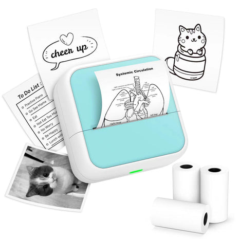 Anycash Sticker Printer - Printpods Mini Printer with Stickers, Bluetooth Inkless Printers, Sticker Maker, Portable Thermal Print Pod for iPhone, Impresora Portátil for Notes, Journal, DIY, Kids Gift