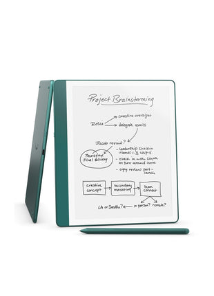 Amazon Kindle Scribe (64GB) - Your notes, documents and books, all in one place. With built-in AI notebook summarization. Includes Premium Pen - Metallic Jade