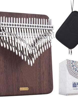 LingTing Kalimba 42 keys Solid Walnut Wood Thumb Piano Chromatic Mbira Finger Piano Gift for Adult Beginners Professional(LT-K42W,Moon Whisperer)