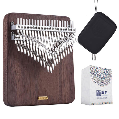 LingTing Kalimba 42 keys Solid Walnut Wood Thumb Piano Chromatic Mbira Finger Piano Gift for Adult Beginners Professional(LT-K42W,Moon Whisperer)