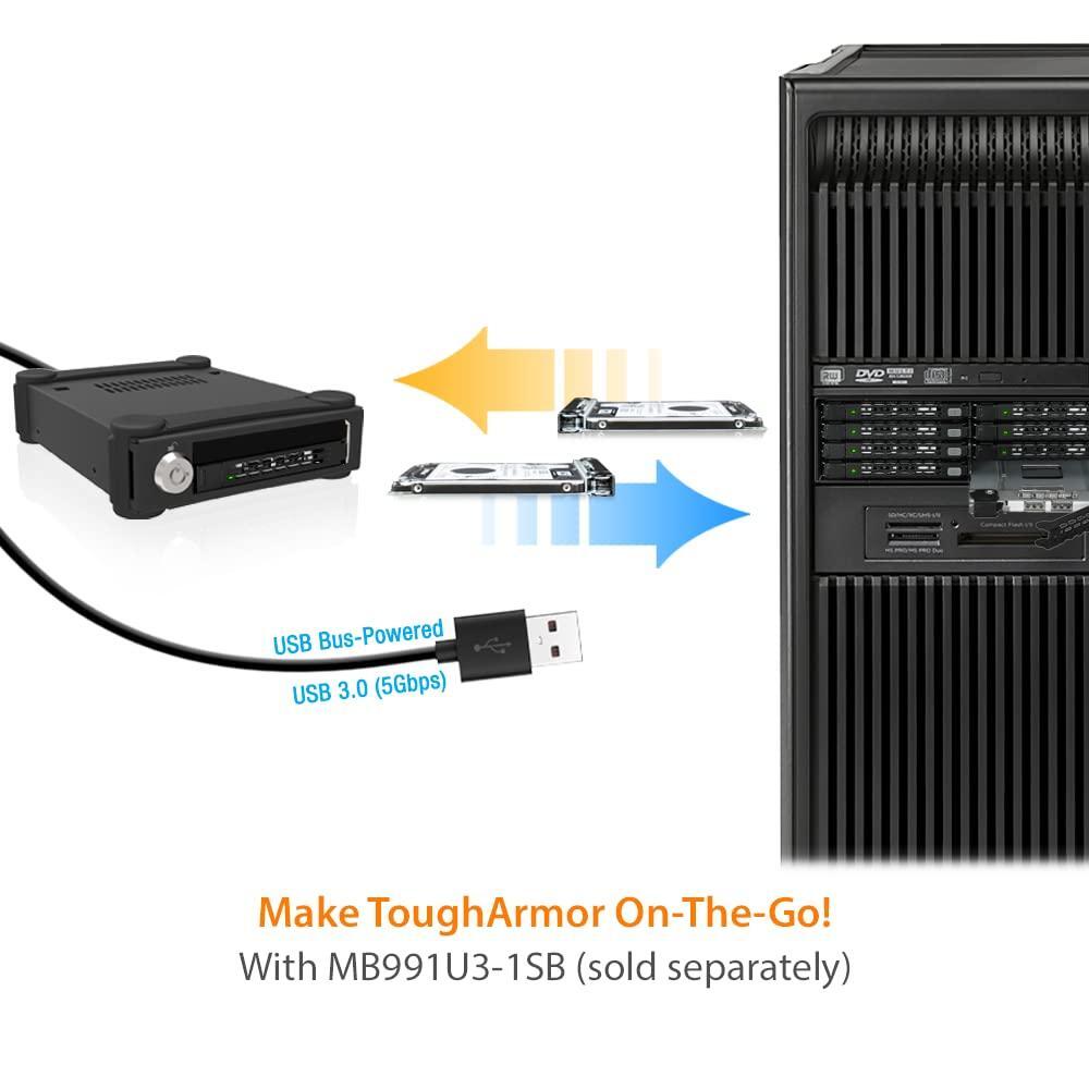 ICY DOCK Full Metal 8 x 2.5 SAS/SATA HDD/SSD Moblie Rack Enclosure for 5.25" Bay | ToughArmor MB998SP-B