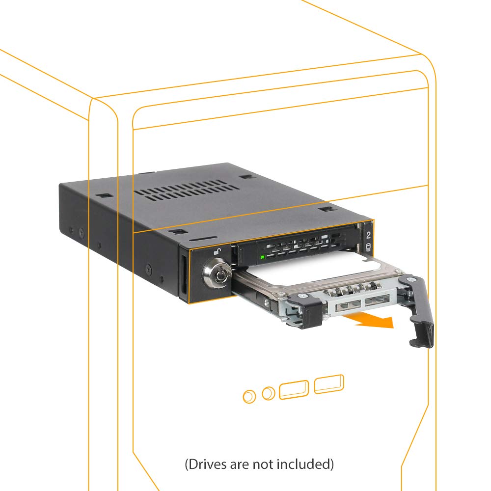 ICY DOCK Full Metal 2 Bay 2.5” SATA/SAS HDD & SSD Mobile Rack for External 3.5" Drive Bay | ToughArmor MB992SK-B