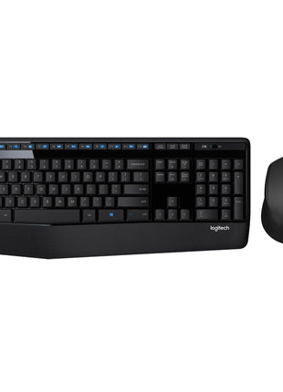 Logitech MK345 Wireless Keyboard and Mouse Combo with Palm Rest, 2.4 GHz USB Receiver, Compatible with PC, Laptop, Black