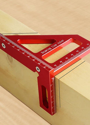 3D Multi-Angle Measuring Ruler,45/90 Degree Aluminum Alloy Woodworking Square Protractor,Drawing Line Ruler, Miter Triangle Ruler High Precision Layout Measuring Tool for Engineer Carpenter,R