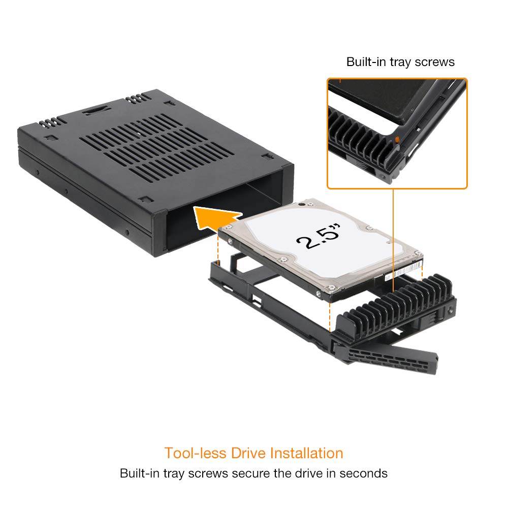 ICY DOCK 1 Bay 2.5 SAS/SATA HDD/SSD Tool-Less Enclosure for External 3.5" Bay | ExpressCage MB741SP-B