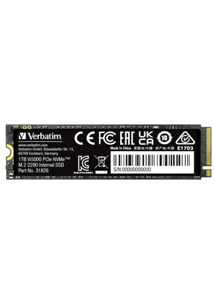 Verbatim 1TB SSD Vi5000 Internal Solid State Hard Drive PCIe NVMe M.2 2281