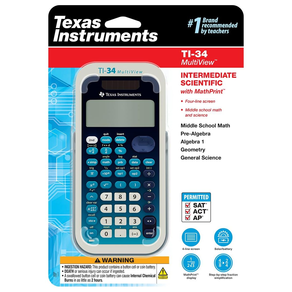 Texas Instruments TI-34 MultiView Scientific Calculator