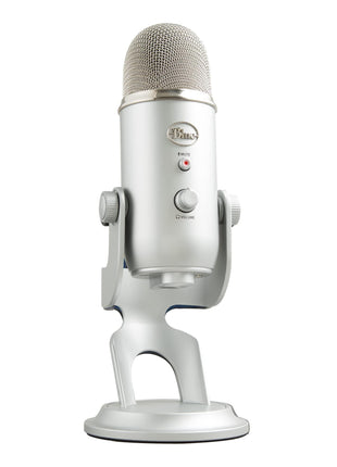 Logitech Creators Blue Yeti USB Microphone for PC, Mac, Gaming, Recording, Streaming, Podcasting, Studio and Computer Condenser Mic with Blue VO!CE Effects, 4 Pickup Patterns, Plug and Play - Silver