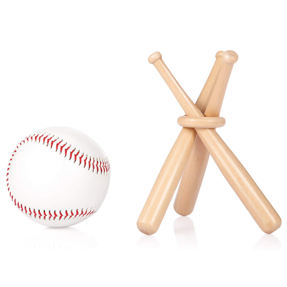 Honoson Baseball Stand Holders Balls Display Bat Wooden Stand Holder Display Centerpieces Tables for Baseball Sports Lover(1 Pack)