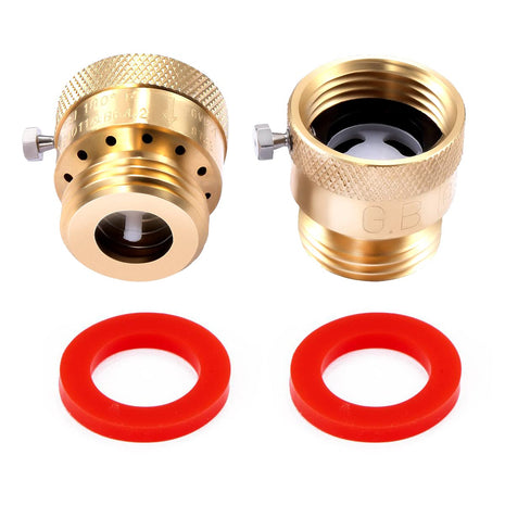 2 Pack Brass 3/4" Inch GHT Hose Bibb Backflow Preventer Vacuum Breaker | Connector