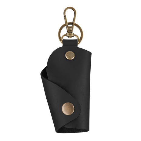 MAKYN Leather Wrap Keychain, Key Holder Pouch Keychain, Car Key Holder, Motorcycle Key Holder Organizer, Key Holder with Keyring (Black)