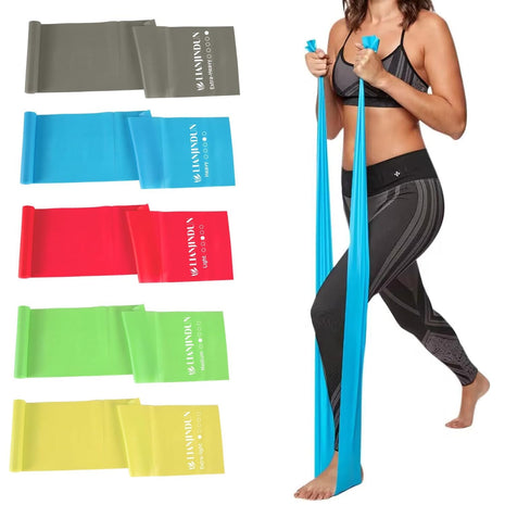 5 Pcs Professional Resistance Bands. Latex-Free, Pilates Band, Work Out Bands, Stretch Bands for Working Out Women or Men, Exercise Bands Set for Pilates, Physical Therapy, Yoga