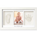 Baby Hand and Footprint Kit - Clay Handprint Keepsake Frame, Newborn Nursery Picture Frame, Personalized New Mom Gifts for Baby Shower & Registry (Alpine White)