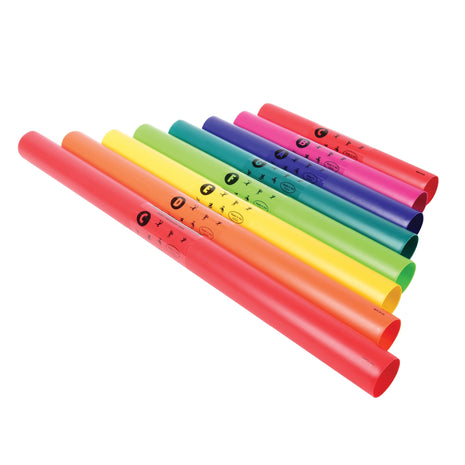 Constructive Playthings Boomwhackers Music Sensory Sound Tubes, Set of 8 | C to C Scale Musical Sound Tube, Classroom Instruments for Kids, Diatonic Set of 8