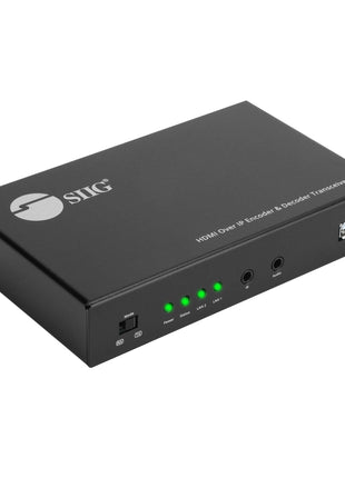 SIIG HDMI Over IP Encoder & Decoder Transceiver - TX/RX Mode Switching, Cascading, 1080p, One to One 600ft, One to Many, Many to Many via VLAN, 2X RJ45, TAA Compliant (CE-H27P11-S1)