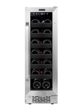 Whynter BWR-208SB Stainless Steel 12 inch Built-in 20 Bottle Undercounter Wine Refrigerator with Reversible Door, Digital Control and Lock