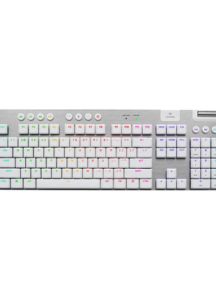 Logitech G915 X Lightspeed Low-Profile Wireless Gaming Keyboard, Double-Shot PBT Keycaps, Fully Programmable Keys, RGB Backlighting, Sleek Aluminum Finishing, GL Brown Tactile Switches-PC/Mac - White