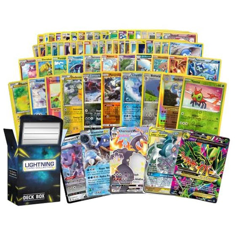 50 Pokemon Cards Plus 1 Ultra Rare Legendary Pokemon Card | Bundle with LCC Deck Box