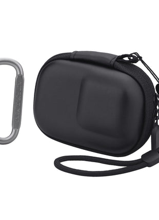 Carrying Case for DJI Osmo Action 5 Pro/6/4/3, Small Storage Bag for GoPro, PU Hard Travel Protector Case for Insta360 Ace/Ace Pro/2 with Wrist Strap & Carabiner Protective Accessories(Black)