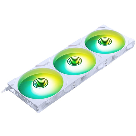 Phanteks M25-140 Gen2 Reversed Blade Triple Pack, 3X 140mm ARGB High Performance Cooling Fans, Daisy-Chain Unified Fan Frame, Infinity Mirror hub, Single Cable Connection, White