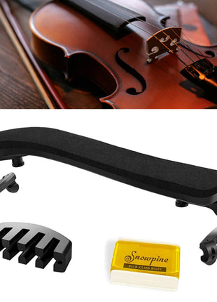 SUEWIO Violin Shoulder Rest for 4/4-3/4 Size, with Collapsible and Height Adjustable Feet, Including a Violin Practice Mute