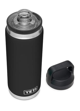 YETI Rambler 26 oz Bottle, Vacuum Insulated, Stainless Steel with Chug Cap, Black