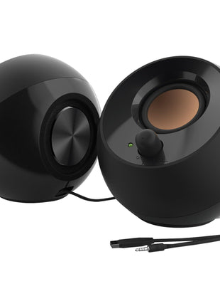 Creative Pebble 2.0 USB-Powered Desktop Speakers with Far-Field Drivers and Passive Radiators for PCs and Laptops (Black)