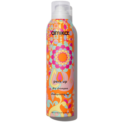 amika perk up talc-free dry shampoo | refreshes roots with a voluminous 'oomph' between washes, no white residue, absorbs oil + reduces odor, for all hair types