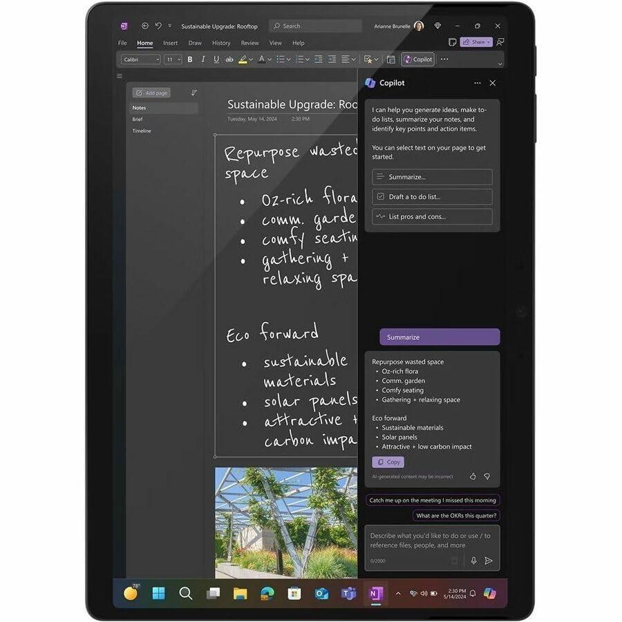 Microsoft Surface Pro 11 Copilot+ PC Tablet - 13" - vPro Technology - 16 GB - 256 GB SSD - Windows 11 Pro - Black