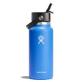 Hydro Flask Water Bottle - Insulated Stainless Steel - Wide Straw Lid, Non Spill, Leakproof in 32 Oz Cascade Blue