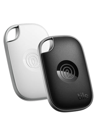 Life360 Tile Pro - Powerful Bluetooth Tracker, Key Finder and Item Locator for Keys Bags, and More. Both iOS and Android Compatible. Phone Finder. 2-Pack (Black/White)