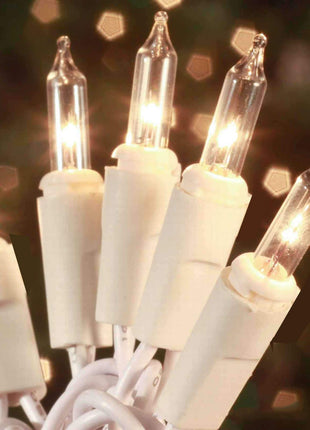 HISHINY Christmas Lights 100 Count Mini Clear Lights 21ft White Wire Christmas Tree String Lights Set for Outdoor Indoor Christmas Decorations Wedding Valentines Day Decor,UL Certified (21feet)