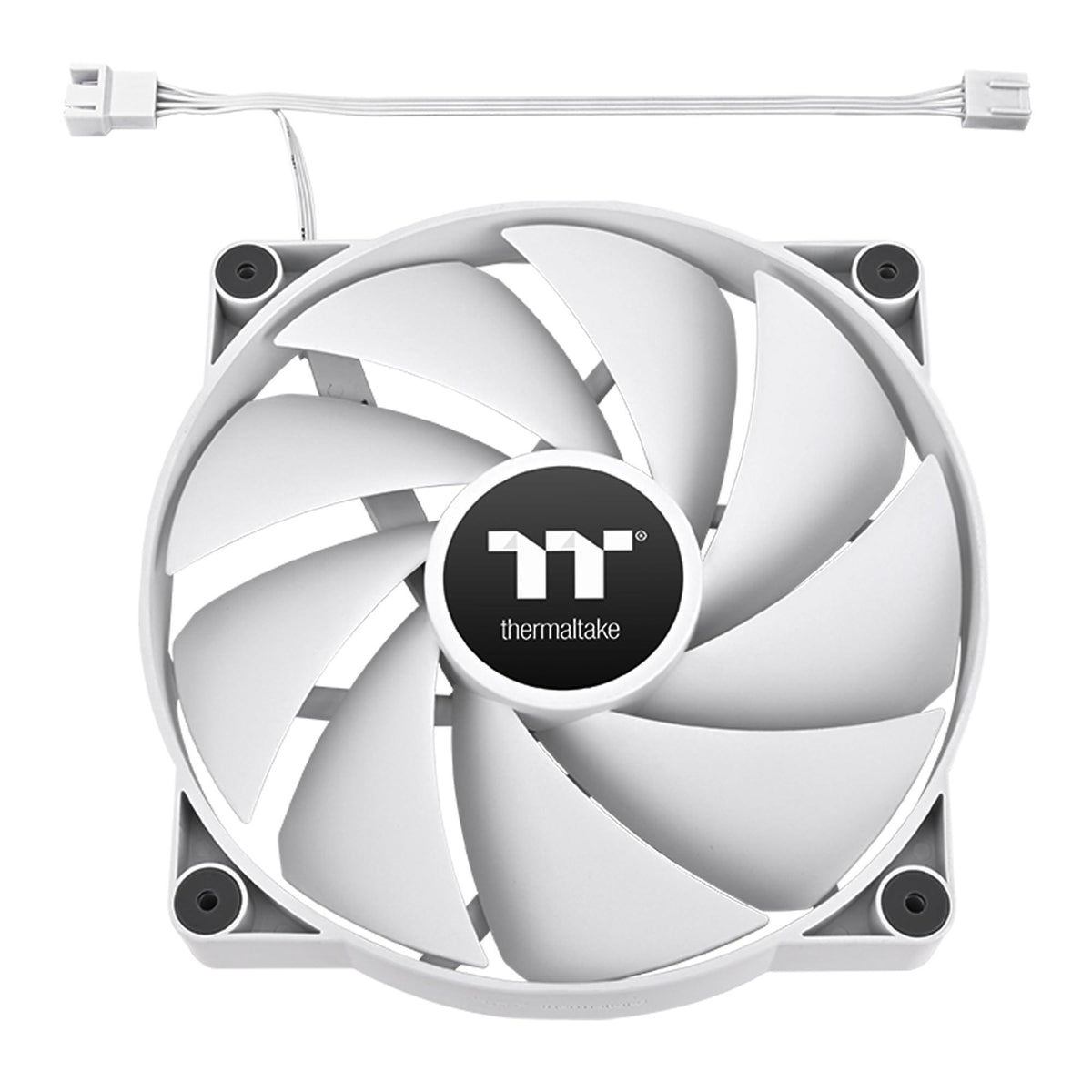Thermaltake CT200 PWM Fan Single Pack, PWM Controlled 500~900 RPM, Airflow 131.6 CFM, Hydraulic Bearing, Case Fan, 200mm x 200mm x 30mm, White, CL-F178-PL20WT-A