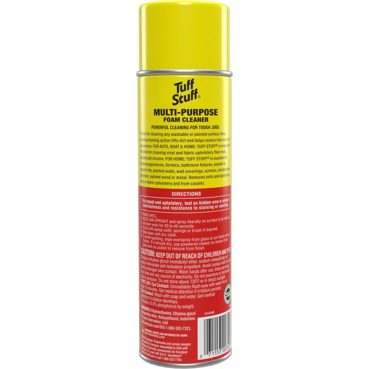 Tuff Stuff Multi-Purpose Foam Cleaner, Use on Car Interior, Furniture, Carpet, 22 Oz Each