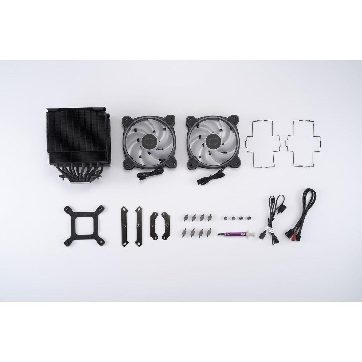 Cooler Master Hyper 622 Halo White Dual Tower CPU Air Cooler, 120 Halo² PWM Fan, Dual Loop ARGB, 6 Copper Heat Pipes, Nickel-Plated, 154mm Tall, AMD Ryzen AM5|AM4, Intel LGA 1851|1700|1200 Brackets