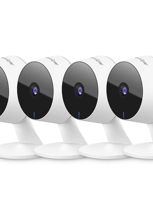LaView Security Cameras 4pcs, Home Security Camera Indoor 1080P, Wi-Fi Cameras Wired for Pet, Motion Detection, Two-Way Audio, Night Vision, Phone App, Works with Alexa, iOS & Android & Web Access