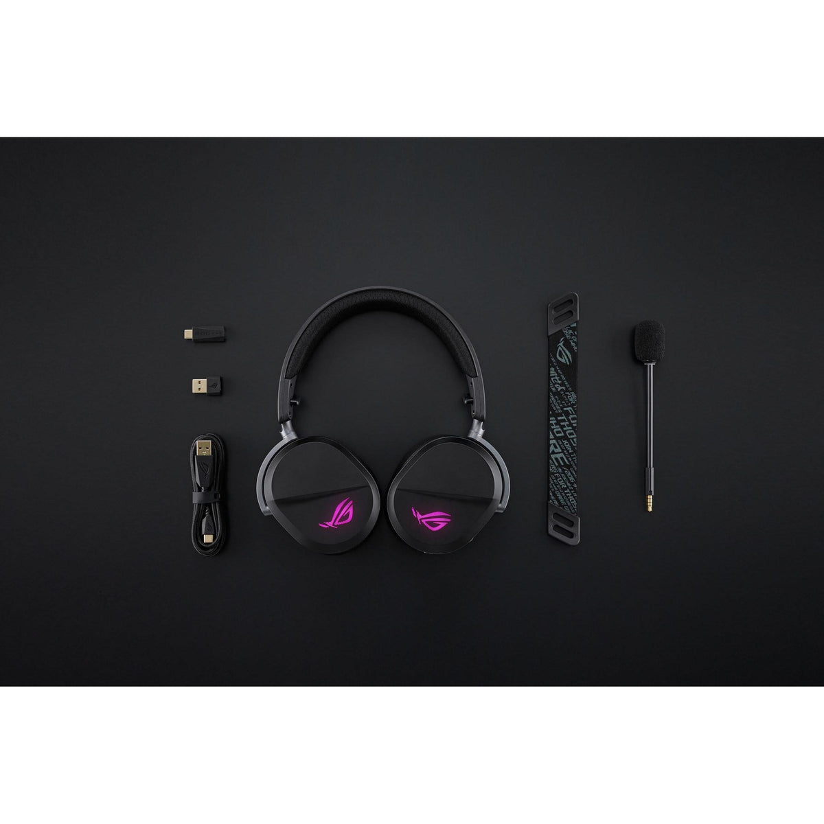 ASUS ROG Pelta Wireless Gaming Headset (BT, ROG SpeedNova 2.4GHz, USB-C, Lightweight 309g, 50mm ROG Titanium-Plated Drivers, 10mm Super-Wideband Mic, RGB, 70HR Battery, for PC, Switch, PS5)- Black