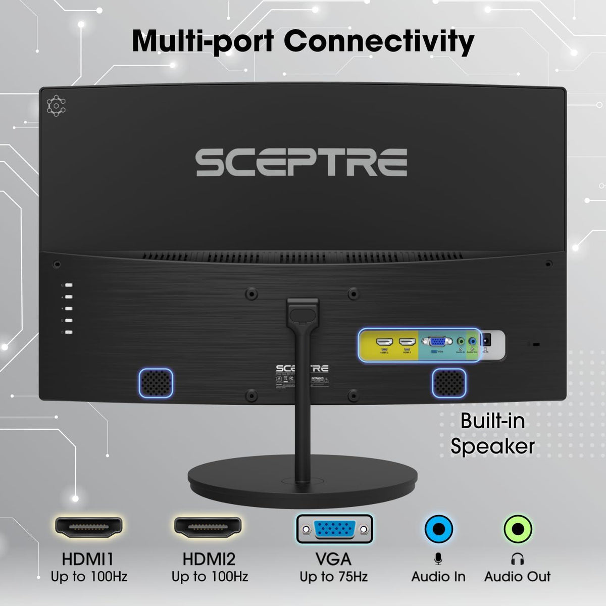 Sceptre New 27-inch Curved Gaming Monitor 100Hz HDMI X2 Build-in Speakers 2025