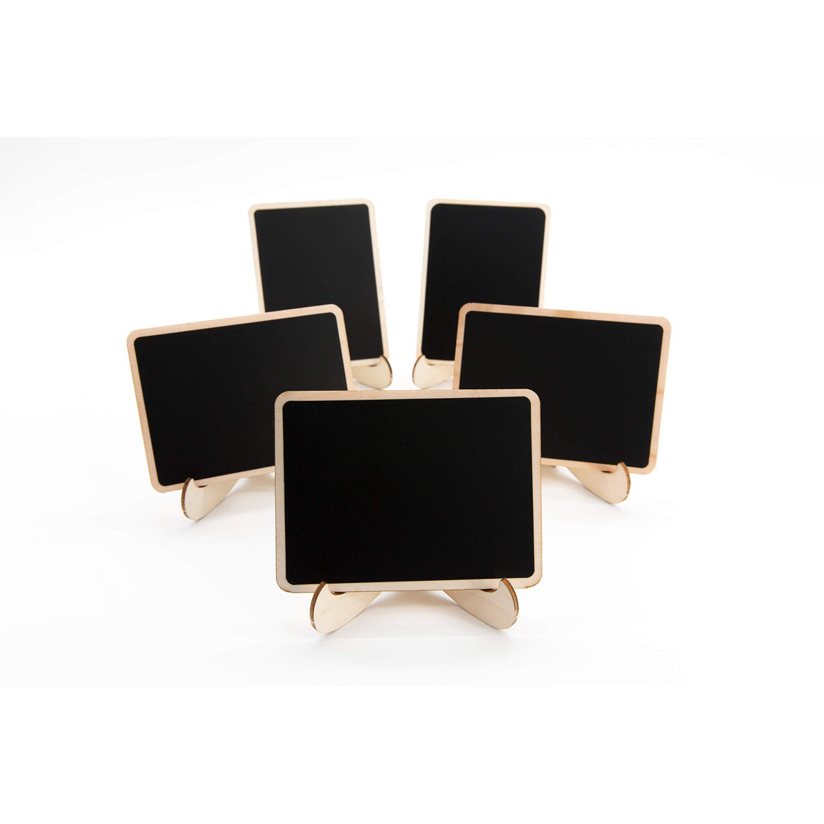 DSTELIN 10 Pack Mini Chalkboards Signs with Easel Stand, Small Rectangle Chalkboards Blackboard, Wood Place Cards for Weddings, Birthday Parties, Message Board Signs and Event Decoration