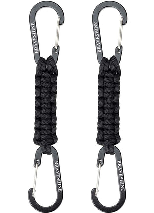 BRAVESHINE Paracord Keychain Carabiner Clip, D Ring Lanyard Hanger Stroller Hook for Water Bottle, Key, Backpacks, Men, Women