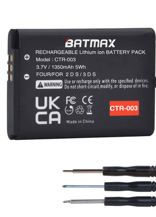 Batmax 1350mAh CTR-003 Battery for Nintendo 3DS 2DS Game Console