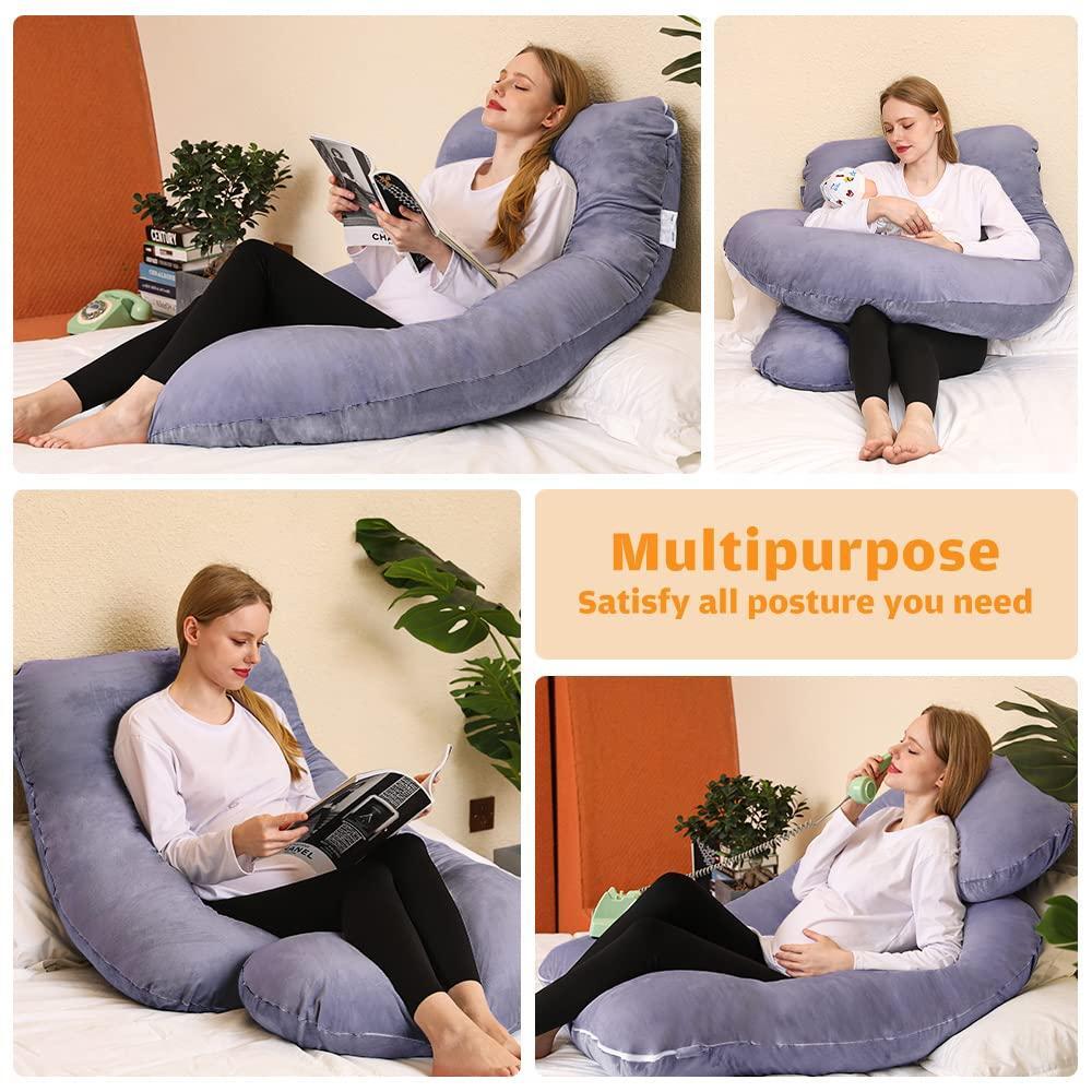 Chilling Home Pregnancy Pillow, U Shaped Full Body Maternity Pillow 58 inch, Pregnant Women Must Haves Pregnancy Pillows for Sleeping with Removable Cover