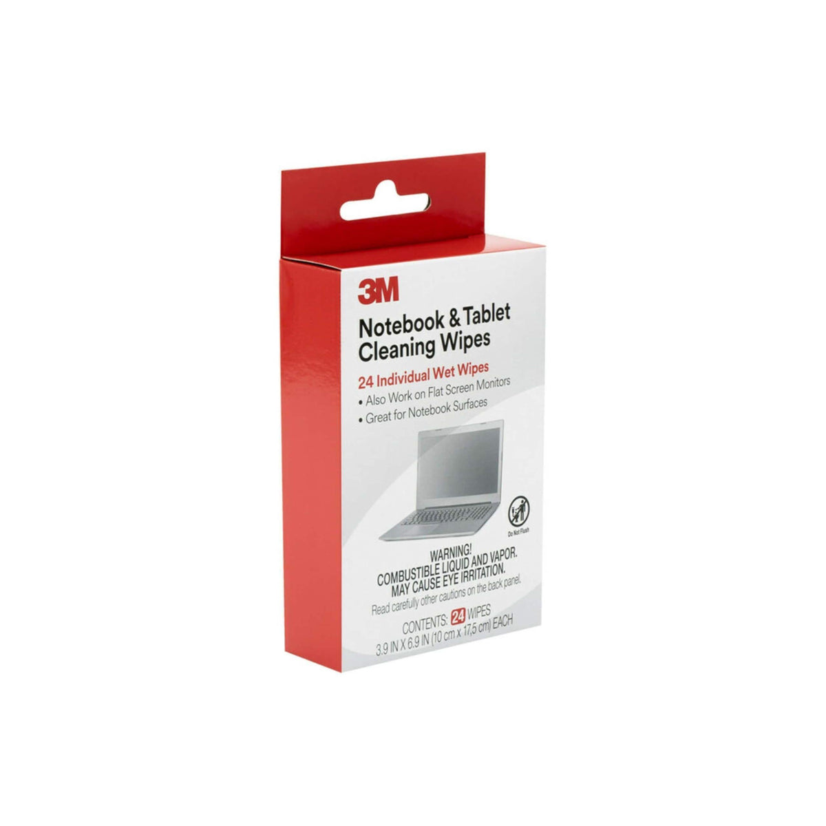 3M Notebook Screen Cleaning Wipes, 3.9 x 6.9 Inches (CL630), White, 24 individual wet wipes (Packaging may vary)