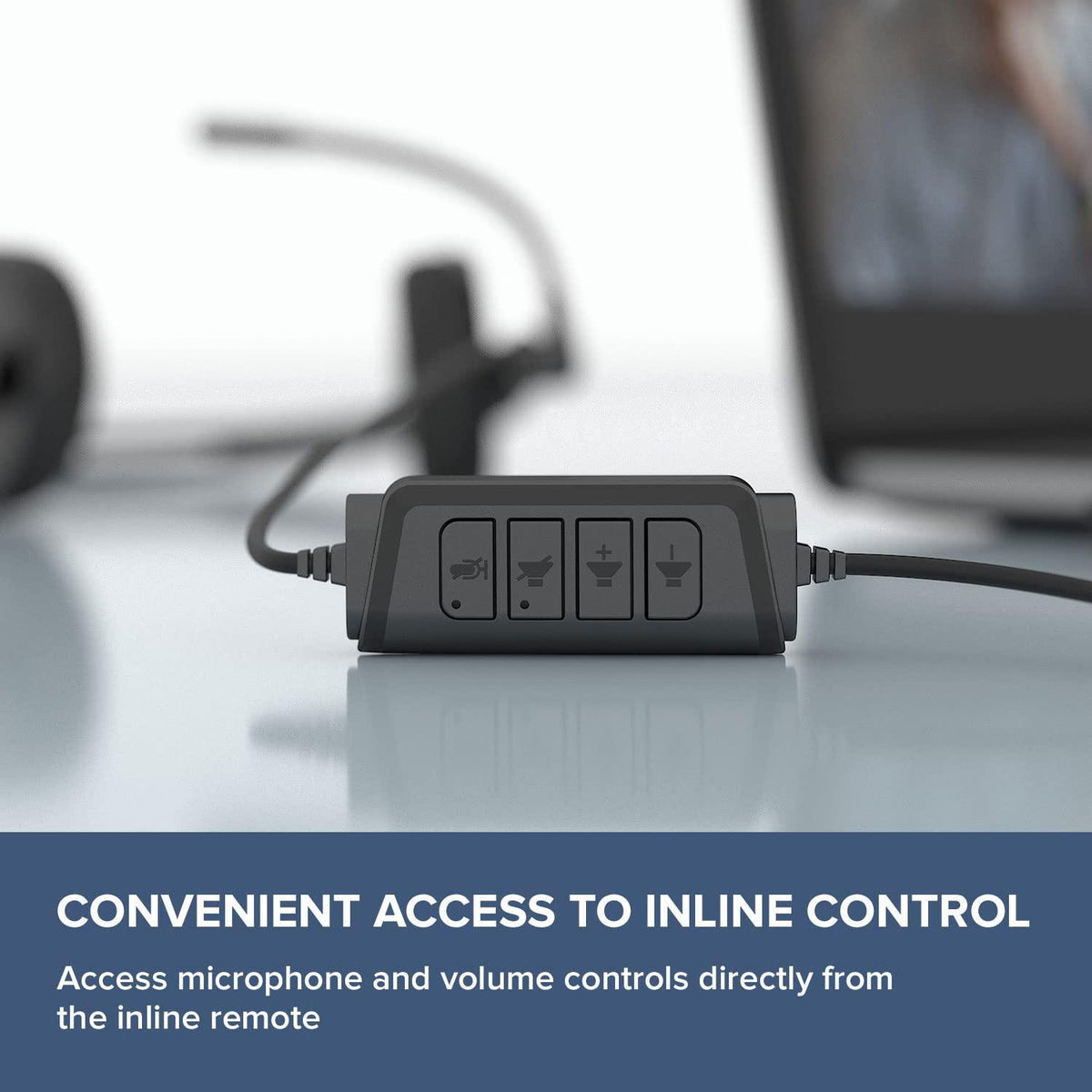 Creative HS-220 USB On-Ear Headset with Noise-Cancelling Condenser Boom Mic, Inline Mic Mute/Volume Control, Plug-and-Play for Video Calls