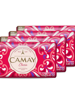 Camay Classic Carnations & Roses Beauty Soap with Indulging French Fragrance, Moisturizing Bathing Body Soap with Nature's Scent & Creamy Lather for Daily Skincare, 125g (Pack of 4)